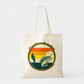 魚釣りおもしろいは今日は動けない腕がギプス中だ トートバッグ (正面)