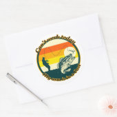 魚釣りおもしろいは今日は動けない腕がギプス中だ ラウンドシール (封筒)