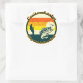 魚釣りおもしろいは今日は動けない腕がギプス中だ ラウンドシール (バッグ)