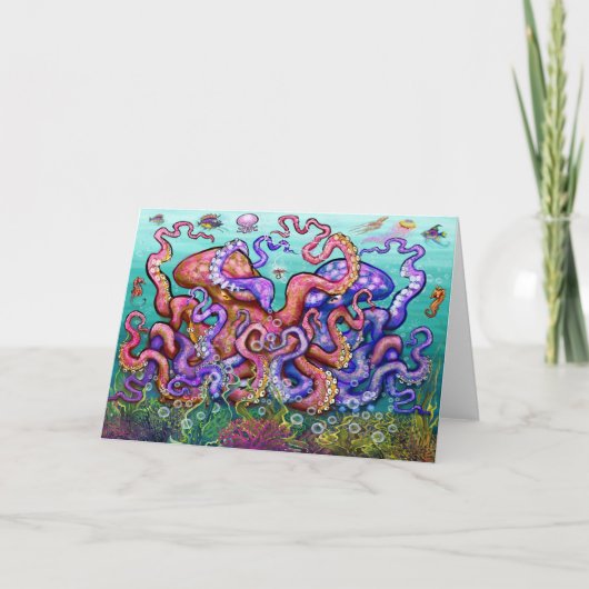 魚釣りおもしろいアートカード カード (正面)