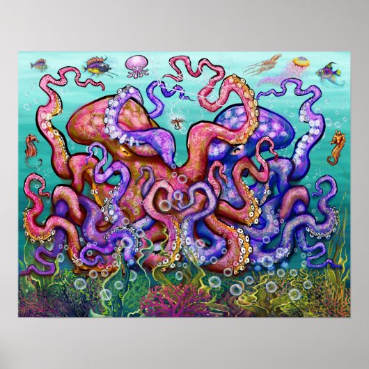 魚釣りおもしろいアートポスター ポスター (正面)