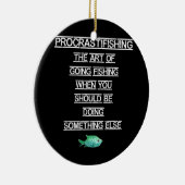 魚釣りおもしろいギフト先送り セラミックオーナメント (右)