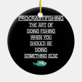 魚釣りおもしろいギフト先送り セラミックオーナメント (裏面)