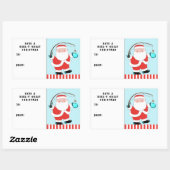 魚釣りおもしろいクリスマスギフトタグ 長方形シール (シート)