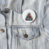 魚釣りおもしろいクリスマスツリーフィッシュフィッシャー恋人 缶バッジ (インサイチュ)