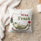 魚釣りおもしろいクリスマス – フィッシュメリースミスタントー クッション (ブランケット)