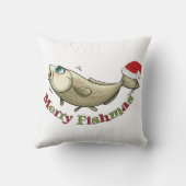 魚釣りおもしろいクリスマス – フィッシュメリースミスタントー クッション (裏面)