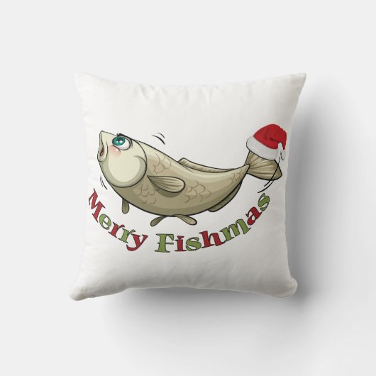 魚釣りおもしろいクリスマス – フィッシュメリースミスタントー クッション (裏面)