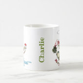 魚釣りおもしろいクリスマス – フィッシュメリースミスタントー コーヒーマグカップ (中央)