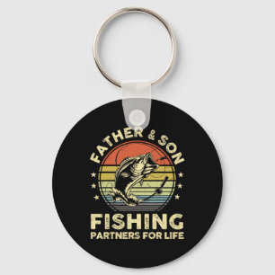 魚釣りおもしろいシャツファーザーソンマッチングBフィッシュパパ キーホルダー