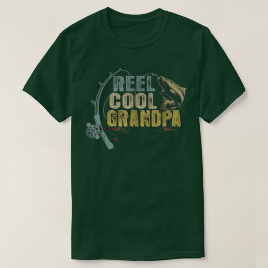魚釣りおもしろいティーヴィンテージリールグクールンパTシャツ Tシャツ (デザイン正面)
