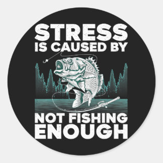 魚釣りおもしろいバスフライ釣り愛好家 ラウンドシール