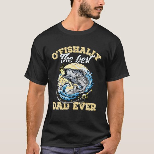 魚釣りおもしろいパパオフィッシュリー最高のザパパEver Fis Tシャツ (正面)