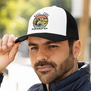 魚釣りおもしろいパパリールグクールンパヴィンテージ キャップ