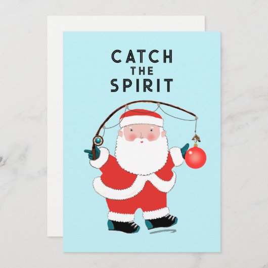 魚釣りおもしろいフィッシャーマンクリスマスカード シーズンカード (正面/裏面)