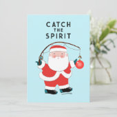 魚釣りおもしろいフィッシャーマンクリスマスカード シーズンカード (スタンド正面)