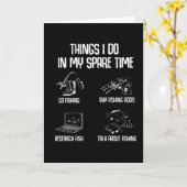 魚釣りおもしろいフィッシュフィッシャーマンことわざギフトアイディア カード (黄色い花)