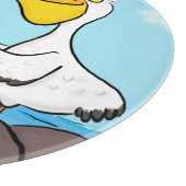 魚釣りおもしろいペリカン漫画 カッティングボード (角)