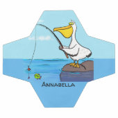 魚釣りおもしろいペリカン漫画 サッカーボール (フラット)