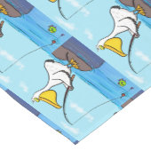 魚釣りおもしろいペリカン漫画 ショートテーブルランナー (コーナー)