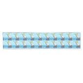 魚釣りおもしろいペリカン漫画 ショートテーブルランナー (横)