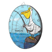 魚釣りおもしろいペリカン漫画 ダーツボード (正面右)