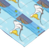 魚釣りおもしろいペリカン漫画 テーブルクロス (アングル)