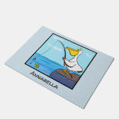 魚釣りおもしろいペリカン漫画 ドアマット (アングル)