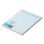 魚釣りおもしろいペリカン漫画 ノートパッド (回転)