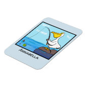 魚釣りおもしろいペリカン漫画 マグネット (左側)