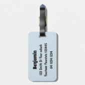 魚釣りおもしろいペリカン漫画 ラゲッジタグ (裏面縦)