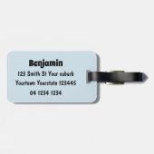 魚釣りおもしろいペリカン漫画 ラゲッジタグ (裏面横)