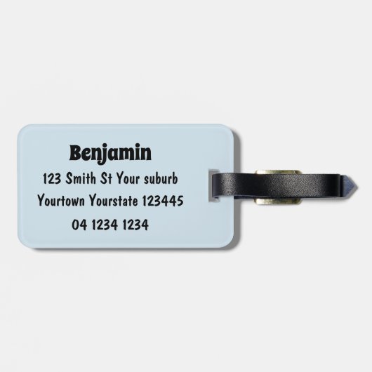 魚釣りおもしろいペリカン漫画 ラゲッジタグ (裏面横)