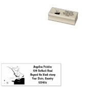 魚釣りおもしろいペリカン漫画 ラバースタンプ (押印)