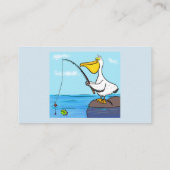 魚釣りおもしろいペリカン漫画 名刺 (裏面)