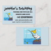 魚釣りおもしろいペリカン漫画 名刺 (正面/裏面)