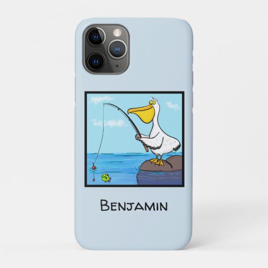 魚釣りおもしろいペリカン漫画 Case-Mate iPhoneケース (裏)