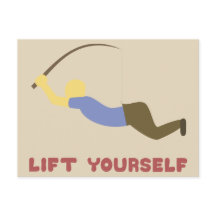 魚釣りおもしろいポールで身を持ち続ける人