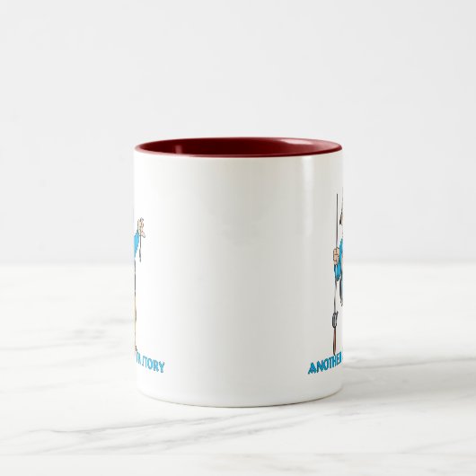 魚釣りおもしろいマググ魚釣りユーモア魚釣りビッグフィッシュ ツートーンマグカップ (中央)