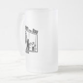 魚釣りおもしろいマグ魚釣りユーモア魚釣りキャッチ フロストグラスビールジョッキ (正面左)