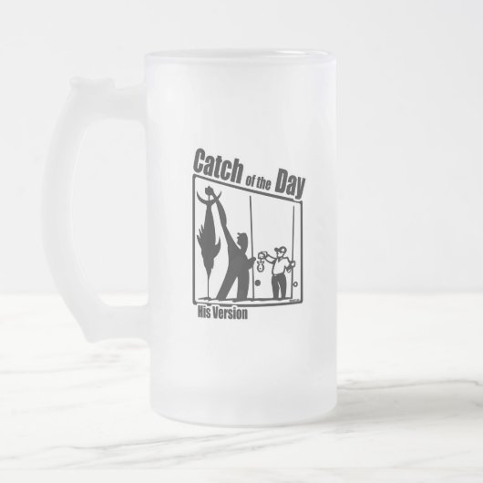 魚釣りおもしろいマグ魚釣りユーモア魚釣りキャッチ フロストグラスビールジョッキ (左)