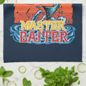 魚釣りおもしろいマスターバイター キッチンタオル (折り畳み)