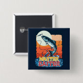 魚釣りおもしろいマスターバイター 缶バッジ (正面&裏面)