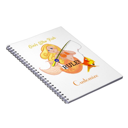 魚釣りおもしろいマーメイドガールサンダー_コーブ ノートブック (右側)