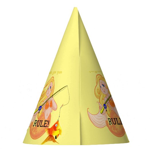 魚釣りおもしろいマーメイドガールサンダー_コーブ パーティーハット (裏面)