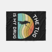 魚釣りおもしろいメンズタッグは私の薬物女性漁師である フリースブランケット (正面(横))