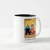 魚釣りおもしろいユーモアのマグギフト ツートーンマグカップ (正面右)