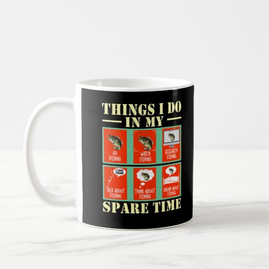 魚釣りおもしろいユーモア漁師 コーヒーマグカップ (左)