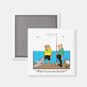 魚釣りおもしろいユーモア磁石 マグネット (正面/裏面)