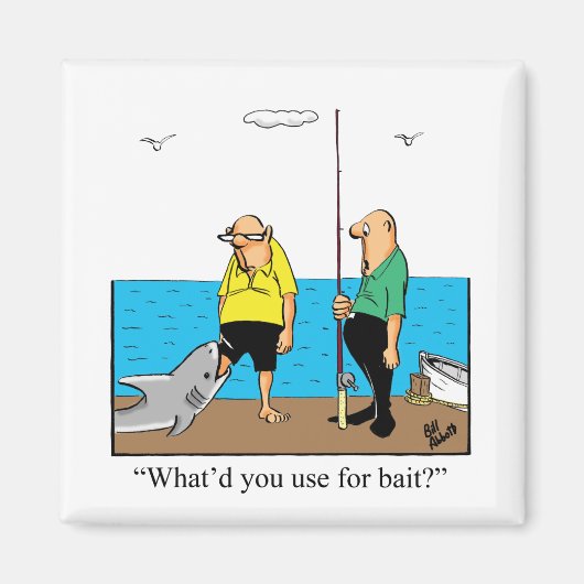 魚釣りおもしろいユーモア磁石 マグネット (正面)